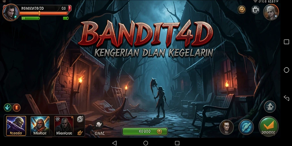 Screenshot menunjukkan gameplay menakutkan di BANDIT4D yang penuh kegelapan.