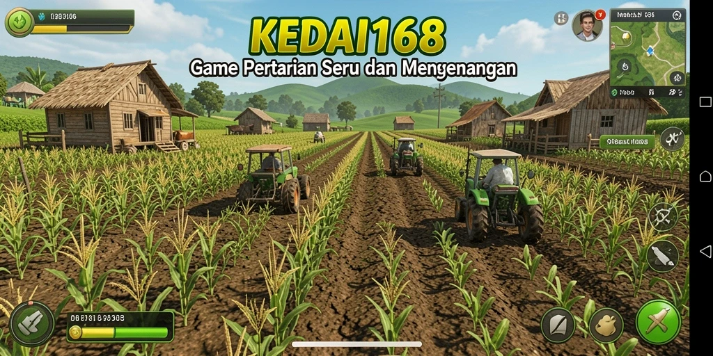 Tampilan menarik dari gameplay pertanian di KEDAI168.