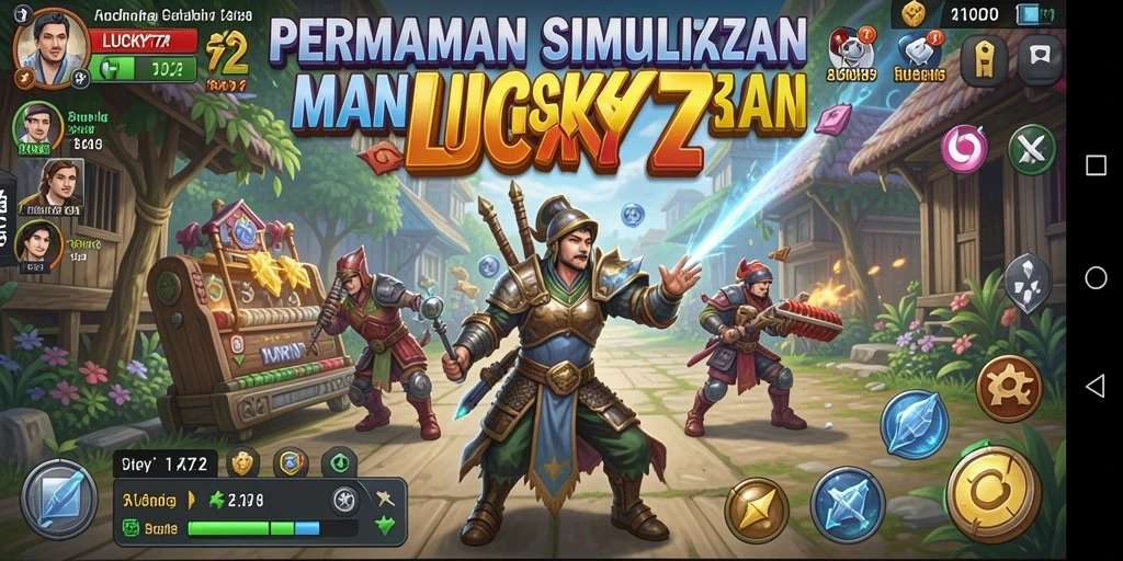 Tangkapan layar utama LUCKY72 menampilkan gameplay simulasi yang seru dan dinamis.