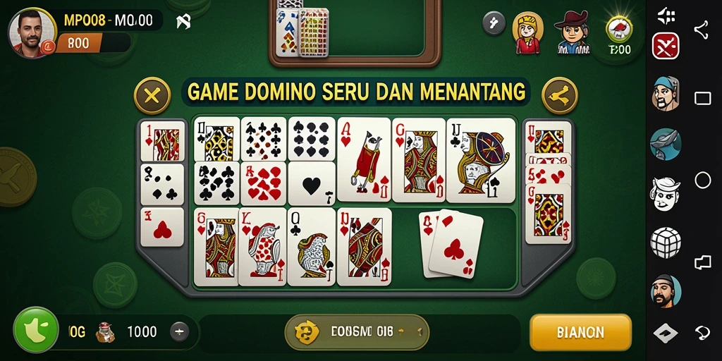 Screenshot utama MPO08 menampilkan aksi intense dalam permainan Domino.