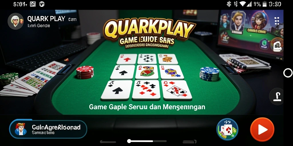 Tampilan gameplay seru dalam game Gaple QUARKPLAY.